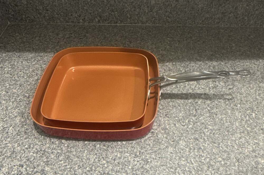 Gotham Steel Non-Stick Ti-Cerama Copper Square Frying Pan Set of 2